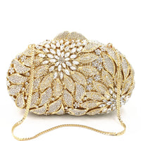 Luxury Crystal Clutch Purse Evening Bags Clutches Rhinestone Women Party Bag Diamond Leaves Shoulder Bags