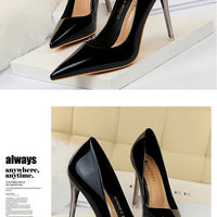 Women 10.5cm High Heels Valentine Pumps Luxury Glossy Stripper Stiletto Wedding Bridal Fetish Shoes