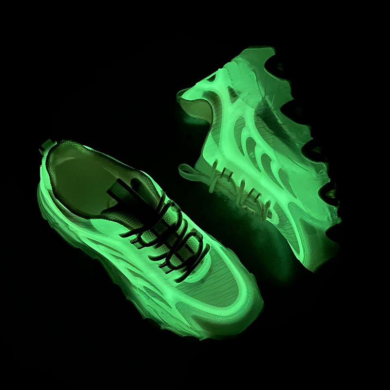 Women's Mesh Dad Shoes Breathable Running Sports Sneakers Hollow out Casual Glow in Dark Chunky Rubber Sole
