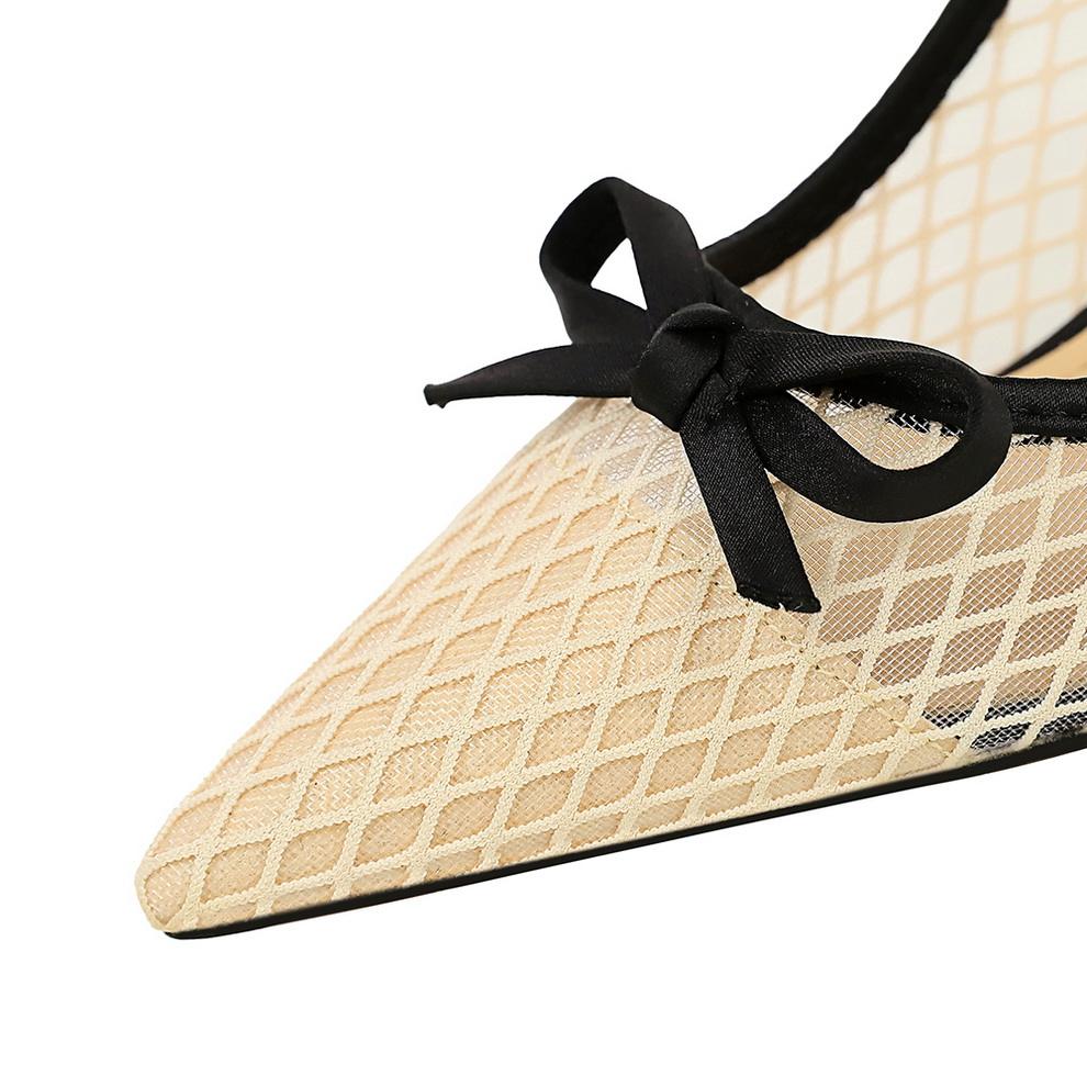 Mesh lace Women Pumps bowknot High Heels 9.5 cm Stiletto Sexy party shoes Luxury banquet shoes Ladies Pumps