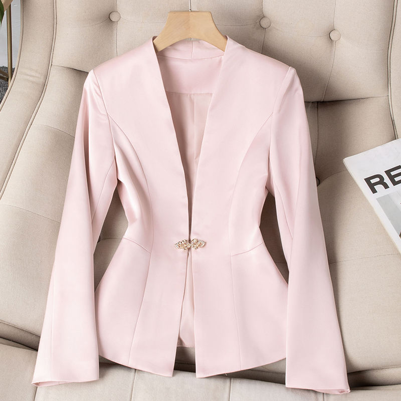 Women's Slim Fit Blazer Suit Fashion Solid Color Single Button Jacket Office Lady Coat and Pants