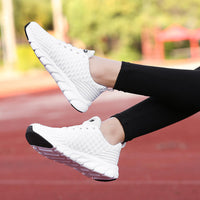 Women Flying Weave Breathable Soft Casual Sneakers Ladies Non-Slip Jogging Shoes Fashion Lightweight Running Shoes