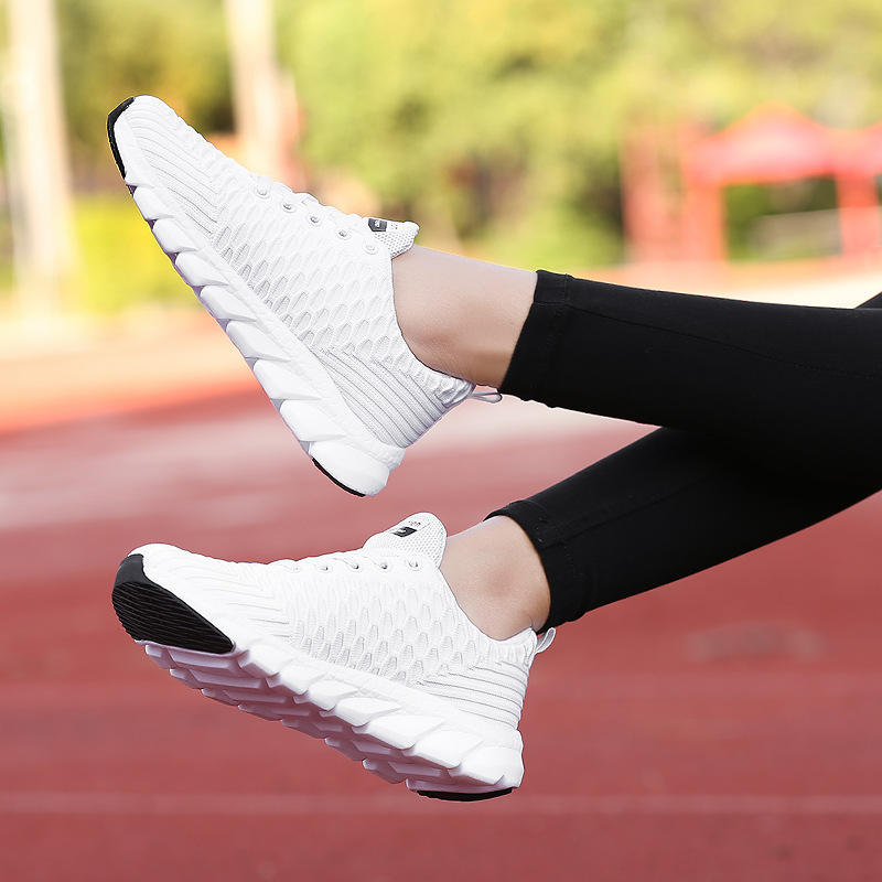 Women Flying Weave Breathable Soft Casual Sneakers Ladies Non-Slip Jogging Shoes Fashion Lightweight Running Shoes