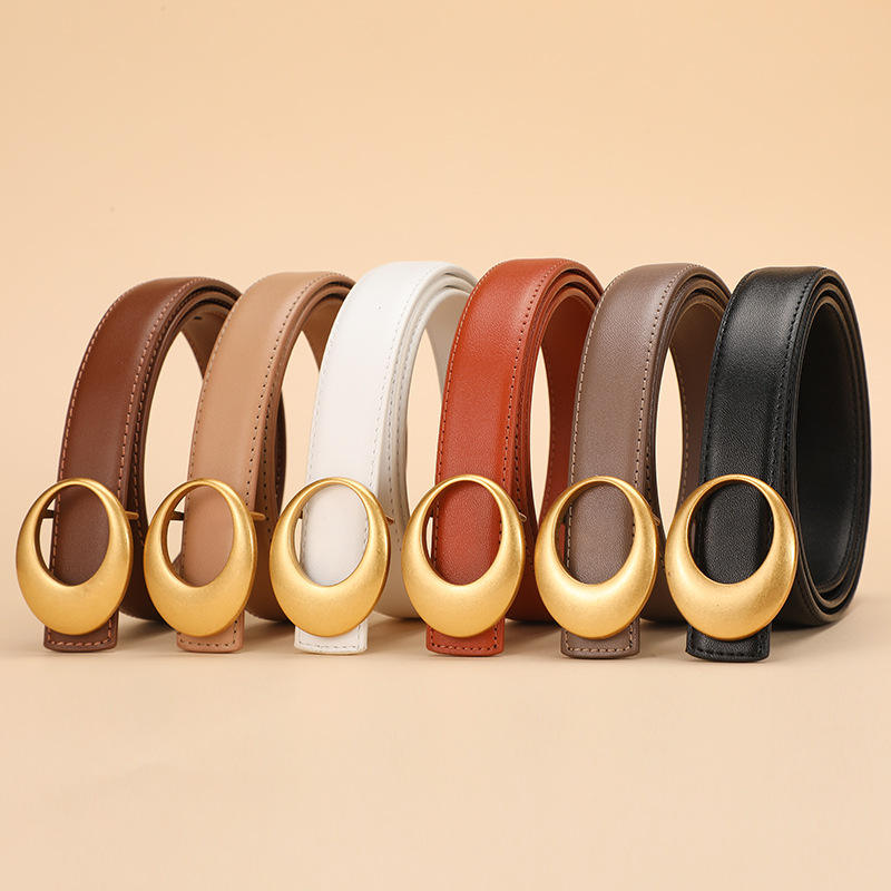 Women's Genuine Leather Belt Fashion Women's Belt Trendy  Cowhide Trendy Belt