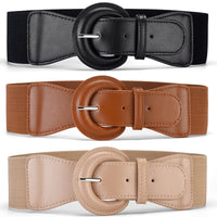 Women Stretchy Wide Waist Belt Ladies Elastic Dress Cummerbund with Pin Buckle Stretch Fashion Cinch Belts