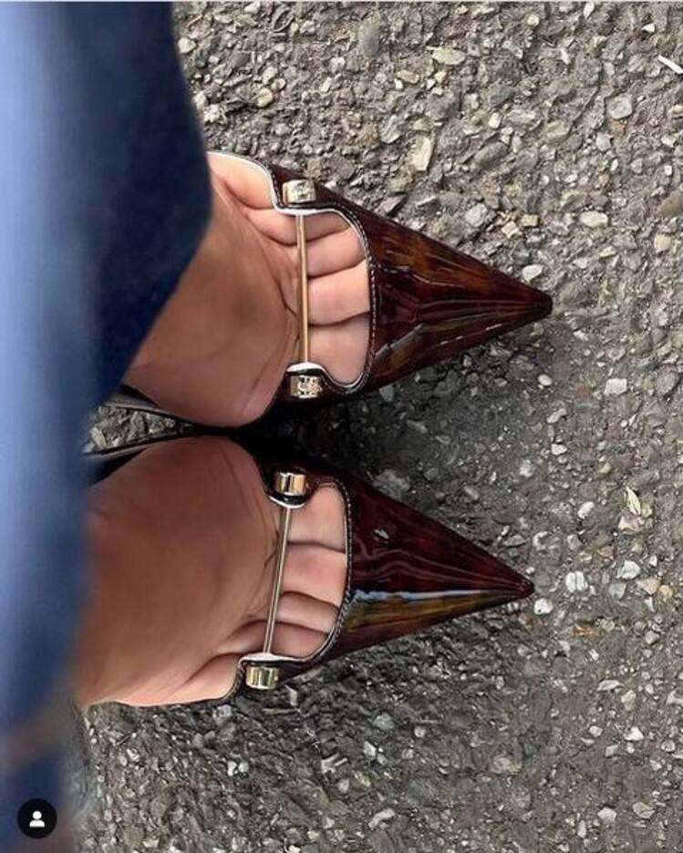 Pointed Metal Buckle Women High-heeled Shoes Fashion Runway Styles Steel Tube Dance Shoes - Natalia Home Fashion