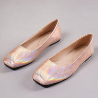 Ladies Ballet Flats Weaving Gold Silver Shoes Pointed Toe Breathable Slip-Ons Summer