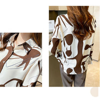 Print Shirts & Blouses for Women Fine Elegant Fashion Chic Chiffon Woman Top