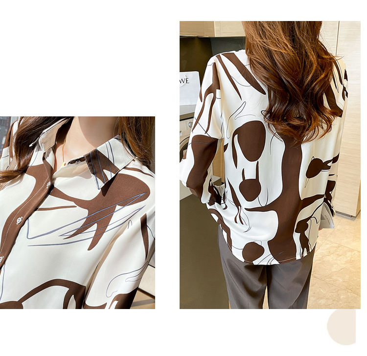 Print Shirts & Blouses for Women Fine Elegant Fashion Chic Chiffon Woman Top