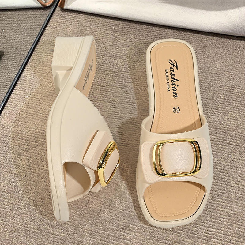 Women's Versatile Sandals - Fashion Thick Sole Flip Flops, Non-Slip Durable Outdoor Slides for Beach/Street Wear - Natalia Home Fashion
