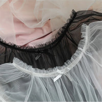 Tulle Temptation Sexy Lingerie Princess Dress Sexy Sleepwear Word Shoulder Mesh Tutu Night Dress Nightgowns Women