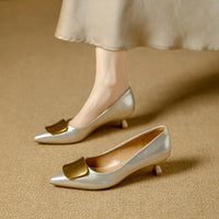 Metallic Thin Heel Pointed Toe Shoes For Women Elegant Office Career Work High Heels
