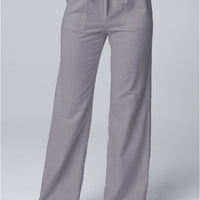 Women Cotton Linen Pants Solid Color Elastic Loose Drawstring Wide-Leg High Waist Trousers Female Stretch Straight Casual Pants