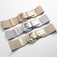 Women Stretchy Wide Waist Belt Ladies Elastic Dress Cummerbund with Pin Buckle Stretch Fashion Cinch Belts