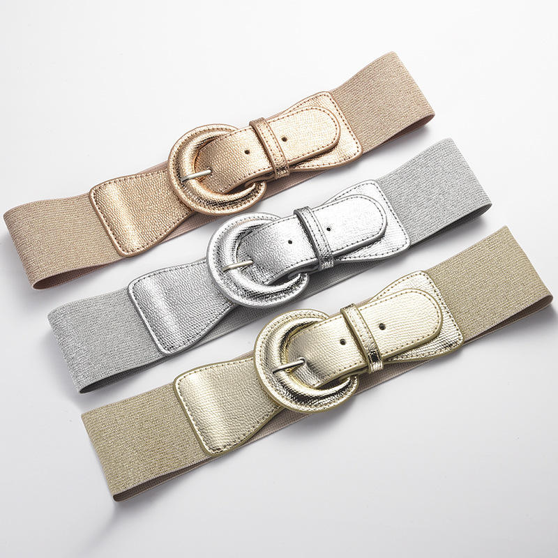 Women Stretchy Wide Waist Belt Ladies Elastic Dress Cummerbund with Pin Buckle Stretch Fashion Cinch Belts