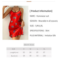 Women's Sleepwear Summer Floral Print Satin Nightgown Casual Sleeveless Backless Slip Night Dress Sexy Nightdress Home Clothes