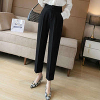 High Waisted Suit Pants for Women, Ankle Length Trousers, Vintage Clothing, British Style, Office Work wear Semi formal