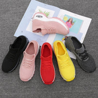 Lightweight Elastic Casual Women's Shoes Increased Height Slip-On Shake Shoes Breathable Comfortable