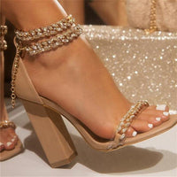 Block Heeled formal Sandals Shallow Mouth Female Shoe Open Toe Block heel Fashion Girls Low Peep Clear