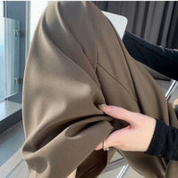 High Waist  Suit Pants Women Straight  Office Ladies Trousers Fashion Button Loose Spring Female Streetwear