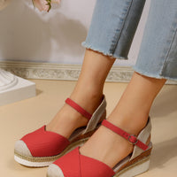 Women Closed Toe Wedge Sandals Women Buckle Strap Gladiator Shoes Woman Fashion Platform Sandals