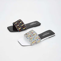 Slippers for Women Shiny Rhinestone Sandals Women Outdoor Beach Casual Shoes Sexy Fashion Flats