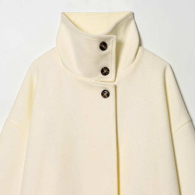 High Street Chic Women Long Coat Single Button Long Sleeve Stand Collar Loose Coat Winter Long Coat Natalia Home Fashion    Natalia Home Fashion