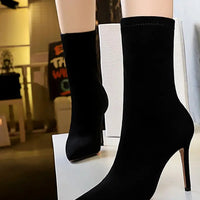 Pointed Toe Stiletto Super High Heel Knight ankle dress boots Women Ladies Shoes Botte Femme Thin Heels