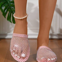 Women Slippers Summer New Round Head Slippers Water Diamond Flat Home Anti-skid Sandals Slides Women - Natalia Home Fashion