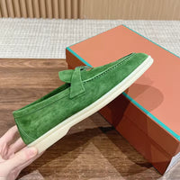 Summer Walk Moccasins Suede Loafers Shoes Women Spring Autumn Fashion Causal Leather Metal Pendant Flat Mules Shoes