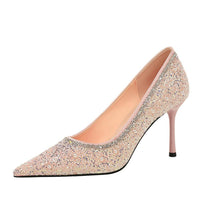 Fashion String Bead Women Pumps Elegant Ladies Thin Heels Wedding Dress Shoes - Natalia Home Fashion