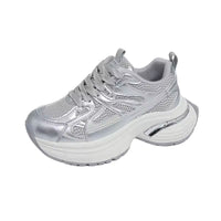 Respirable Thick Bottom Dad Shoes for Women in All Seasons Breathable Fashionable Flat Heel Anti-Odor Casual Footwear