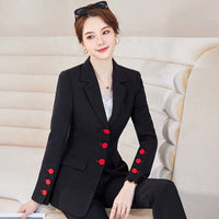 Fashion Blazer Jacket And Pant Suit Women Female Office Ladies Business Work Wear Formal 2 Piece Set