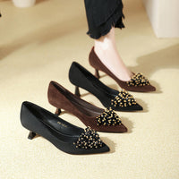 Pointed Toe Thin Heel High Heels Rhinestone Slip-On Commuter Women's Shoes