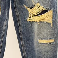 Irregular Hole Vintage Jeans Women Distressed Washed Wide Leg Loose Denim Pants Natalia Home Fashion    Natalia Home Fashion