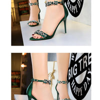 Open Toe Rhinestones Sandals Women New Designer Sexy High Heels Sandals Female Shoes Summer Heeled Sandals