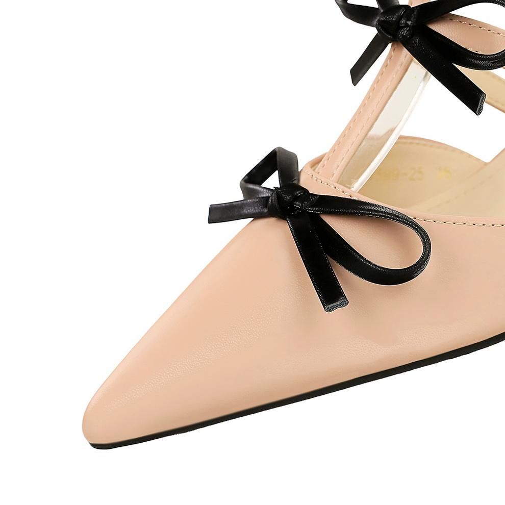 Fashion Butterfly knot Pumps Women's Slippers Fashion Pointed Toe Ankle Strap Wedges Heels Party Shoes