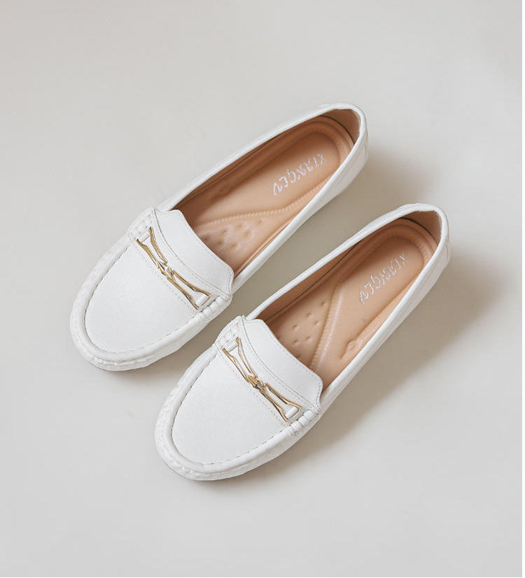 Leather Shoes Woman Slip On Women Flats Moccasins Women's Loafers Mother Shoe