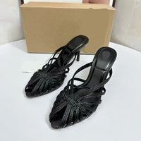 High Heels Summer Women Roman Sandals Casual Elegant Stiletto Breathable Hollow Design Female Party Mules Shoes - Natalia Home Fashion