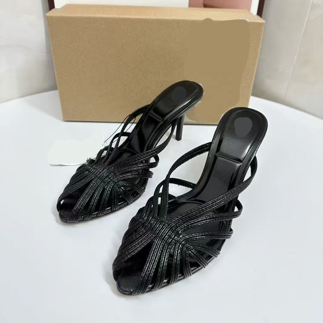 High Heels Summer Women Roman Sandals Casual Elegant Stiletto Breathable Hollow Design Female Party Mules Shoes - Natalia Home Fashion