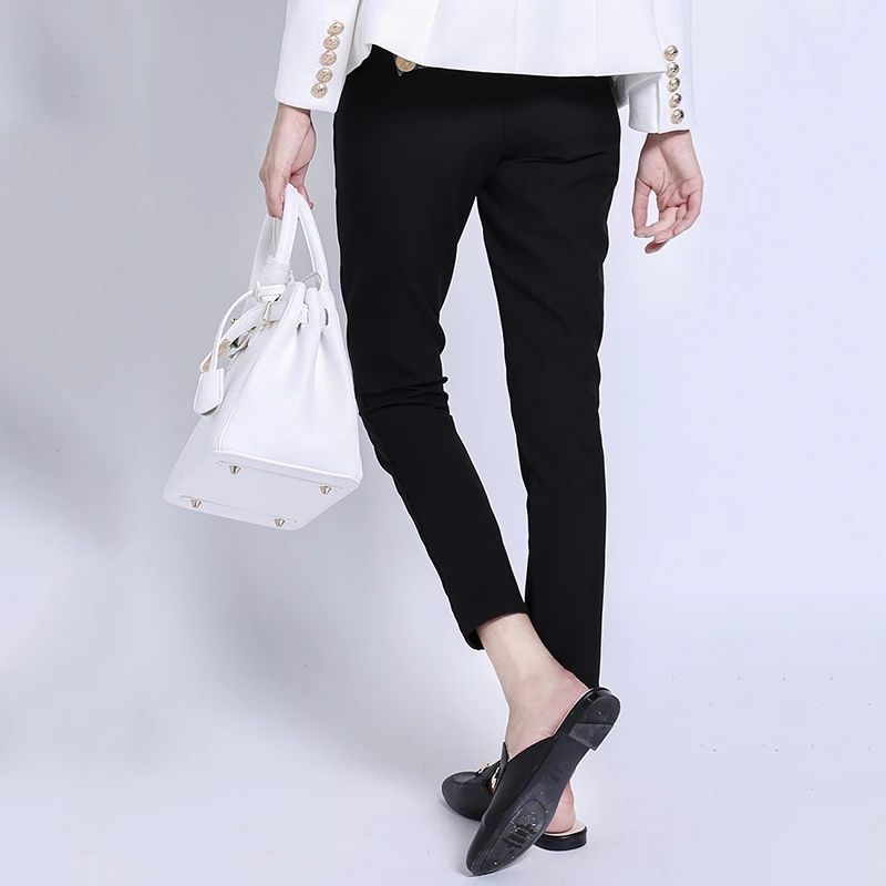 Fashion Women's Trousers New High-elastic Double-breasted Tight-fitting High-waisted Slimming Pants Women's Pants