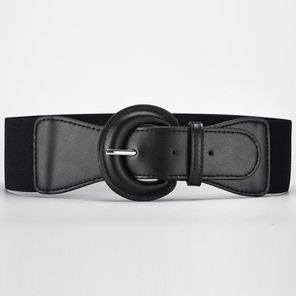 Women Stretchy Wide Waist Belt Ladies Elastic Dress Cummerbund with Pin Buckle Stretch Fashion Cinch Belts