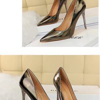 Women 10.5cm High Heels Valentine Pumps Luxury Glossy Stripper Stiletto Wedding Bridal Fetish Shoes