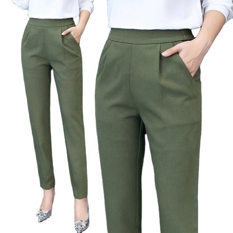 Women's High Waist Pants Spring and Summer Thin Stretch Women's Loose Trousers Casual Suit Pants Straight Office Ladies Clothes