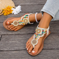Bohemian Style Women Flat Sandals Clip Toe Gladiator Sandals Woman Retro Summer Casual Beach Shoes Women Anti Slip Flip Flops