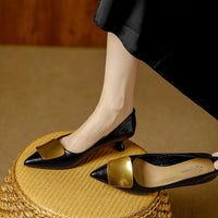 Metallic Thin Heel Pointed Toe Shoes For Women Elegant Office Career Work High Heels