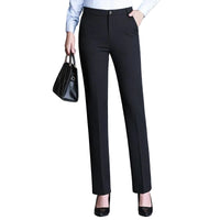 High Waist Formal Ankle Length Pants Women Casual Classic Slim Office Pencil pants Straight Suit Trousers