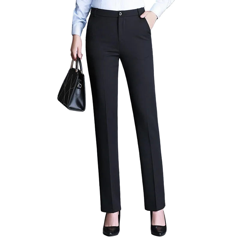 High Waist Formal Ankle Length Pants Women Casual Classic Slim Office Pencil pants Straight Suit Trousers