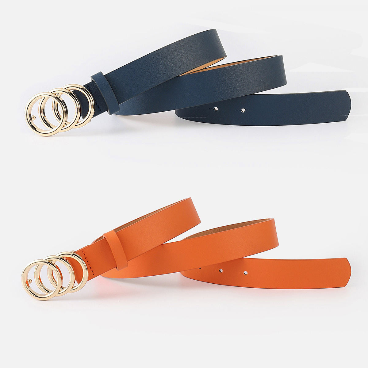 Waist Decoration Fashion Versatile Leather Stylish Belt Casual Luxury Design Slide Buckle Belt Simple Waistband For Women Girl