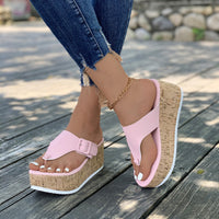 Women's Wedge Platform Sandals Women Summer Shoes Flip Flops Ladies 7.5cm Thick Bottom Casual Slippers Shoe - Natalia Home Fashion